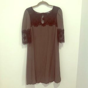 Silk Anthropologie dress with lace detail